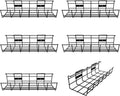 Under Desk Cable Management- 6 Pack Cord Organizer. Metal Wire Cable Management