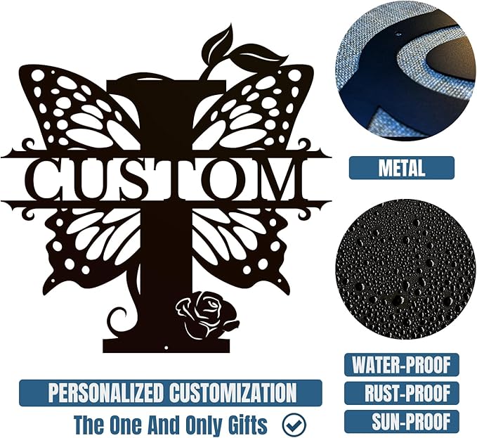 Personalized Custom Letter Name metal Signs, Custom Black Letter Monogram Wall - Image 6