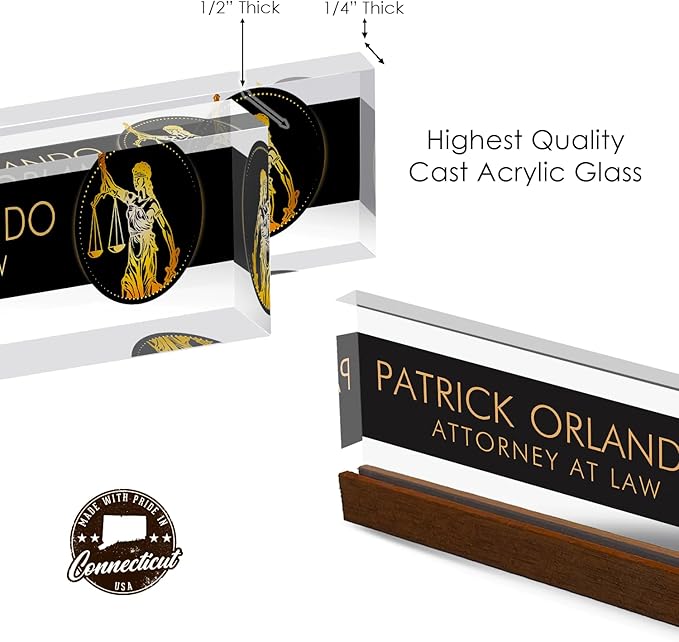 Artblox Personalized Office Desk Name Plate and Business Card Holder | Clear - Image 8