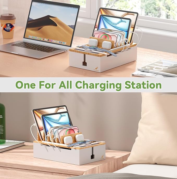 Pezin & Hulin Bamboo Charging Station, Electronic Devices Organizer - Image 7