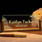 Desk Name Plate Personalized, Custom Office Light Up Name Plate by Ueedklaayy