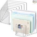2 Pcs 7 Section Incline File Sorter Metal Wire Mesh File Rack by Chivertion