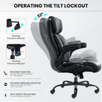 500lbs big and tall office chair adjustable lumbar, side view