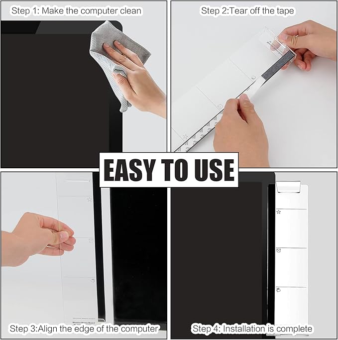 2pcs Office Desk Accessories Monitor Memo Board Computer Message Board Office - Image 3