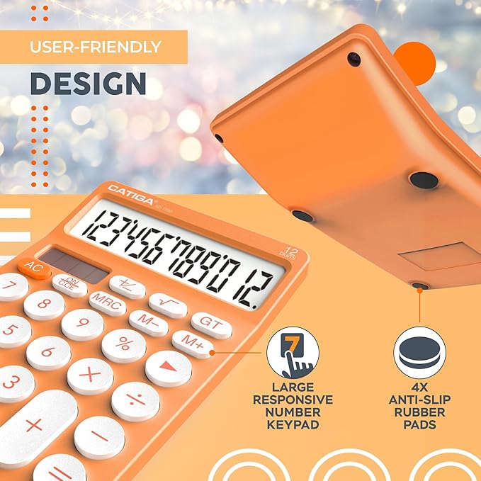 CATIGA 12 Digit Desktop Calculator Basic Desk Calculator - Image 6