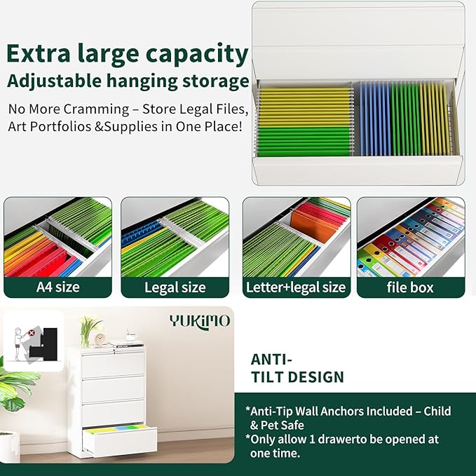 4 Drawer Lateral File Cabinet - Image 6