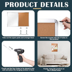 Cholemy Enclosed Bulletin Lockable Cork Case Notice Board 48 x 36 Inch - Image 3