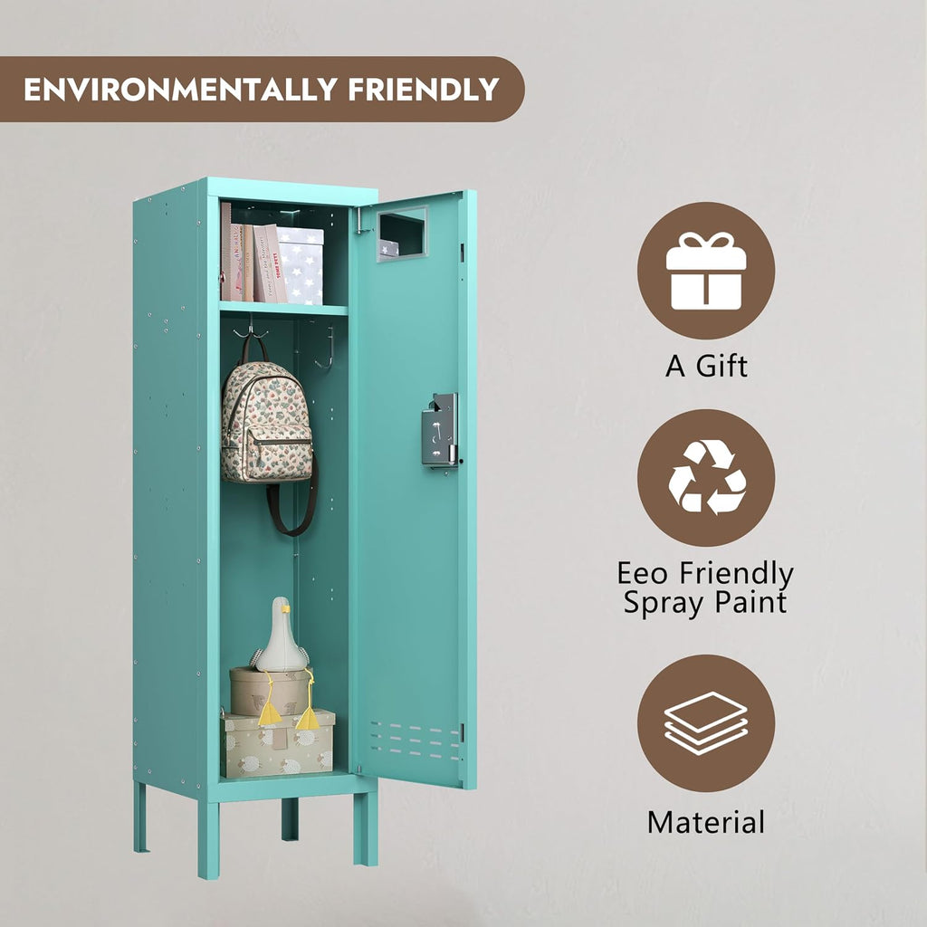 BUTISOW Metal Kids Locker,Metal Cabinet Storage Lockers,Lockable for Employees with Door,54" Height Steel Locker,Lockable Steel Locker for Children's Room, Playroom, School,Gym