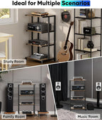Ardier 4-Tier Wooden Media Stand, AV Media Stand Corner Shelf - Image 6