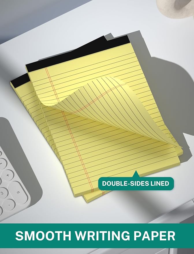 Legal Pads 5x8 Inch 12 Pack Yellow Note Pads 5x8 College Ruled Notepad - Image 3