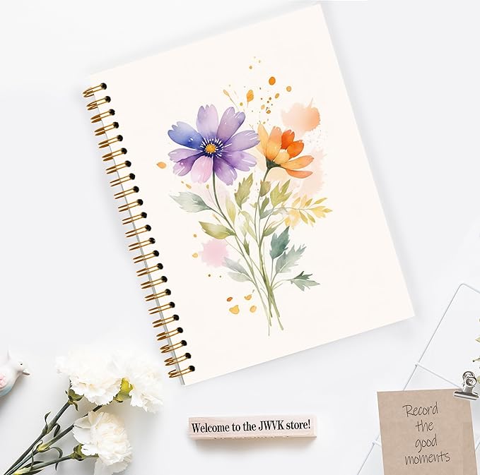 JWVK Vintage Wild Flower Botanical Plant Notebook 03, Rustic Spring Floral - Image 3