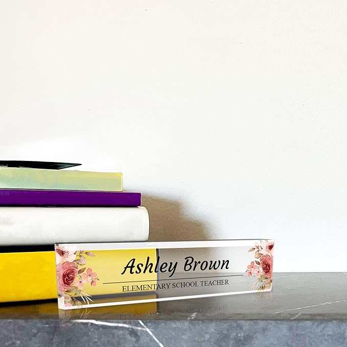 Signs ByLITA Floral Pattern Customized Nameplate | Rustic Rose Personalized - Image 9