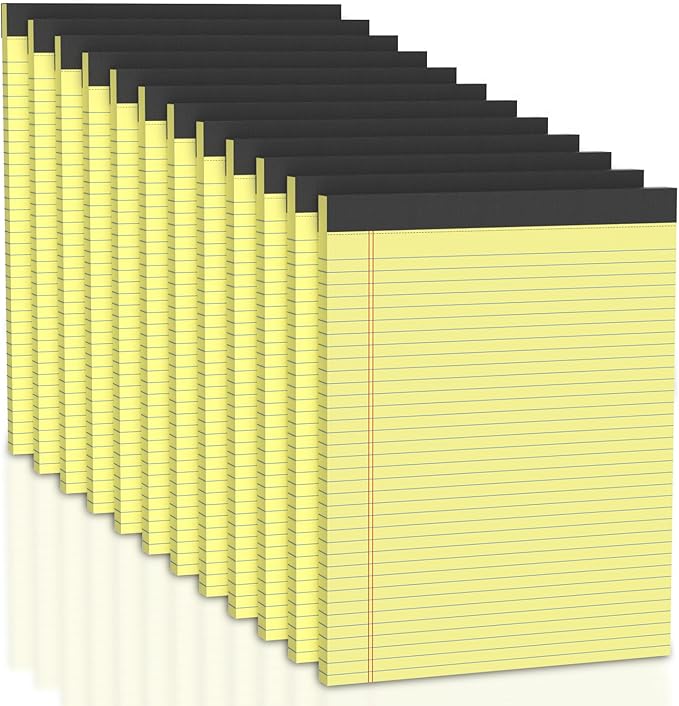 Legal Pads 8.5 x 11 College Ruled, 12 Pack Yellow Legal Note Pads 8.5 x 11 by Unknown