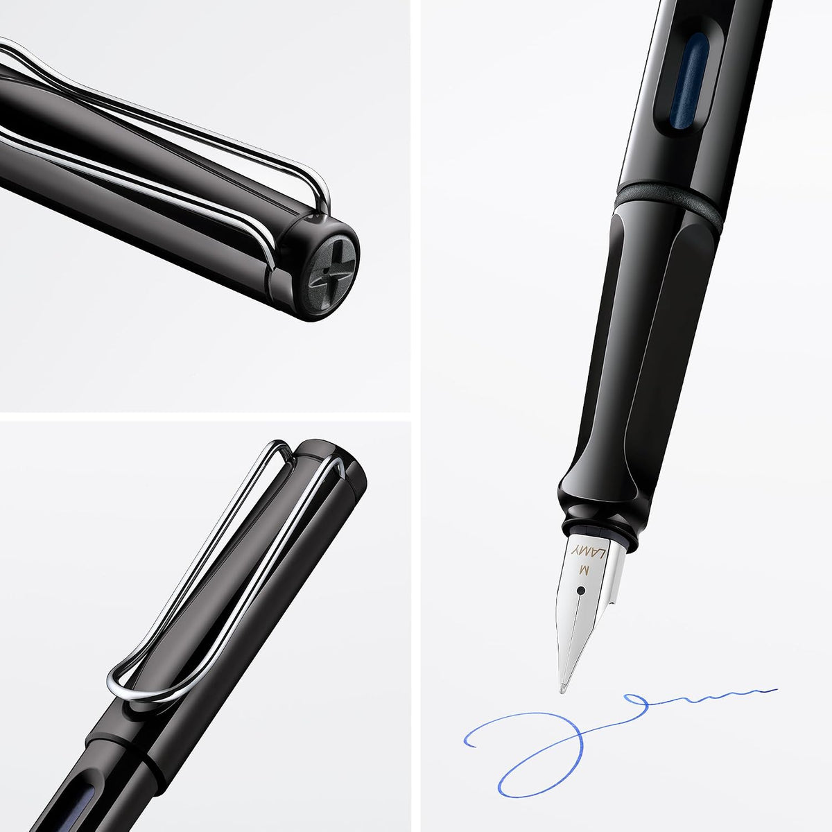LAMY safari black - Fountain Pen with ergonomic grip & polished Left-Hand...