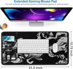 Gaming Mouse Pad, 31.5x15.7 inch Large Extended Computer Keyboard Mouse Mat - Image 2