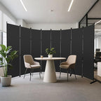 MAYOLIAH 8-Panel Black Room Divider 6ft Tall Folding Privacy Screen Portable - Image 2