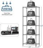 M MZG 1250 lbs 5 Tier Shelf Metal Storage Shelves Wire Rack Closet Organizers - Image 3