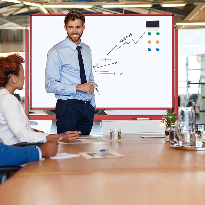 TSJ OFFICE Large Rolling Whiteboard - Image 8