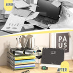 KKU 5 Tier Clear Acrylic Desk Organizer, Letter Tray Paper File Desk Organizer - Image 4
