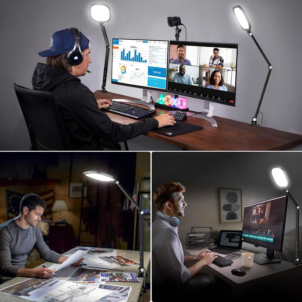 2 packs video conference light for computer, webcam showing dimensions