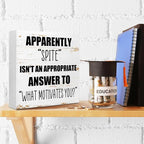Office Wooden Box Sign Spite Isn't An Appropriate Answer 5x5x1 INCH Sign - Image 4