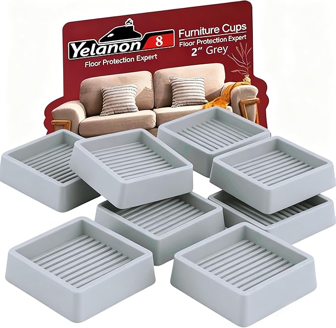 Furniture Coasters, Rubber Furniture Feet, Anti Slide Floor Protector by Yelanon