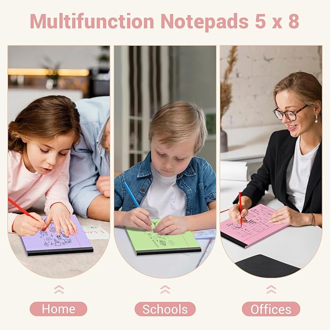 Legal Pads 5x8 Inch, 6 Pack, Narrow Ruled, 5x8 Colored Legal Pad, Mini - Image 7