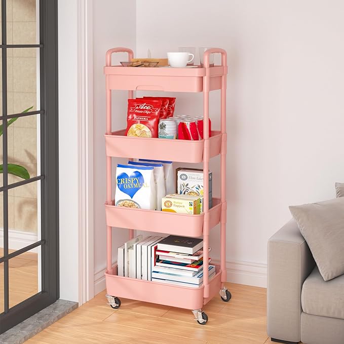 Calmootey 4-Tier Rolling Utility Cart - Image 4
