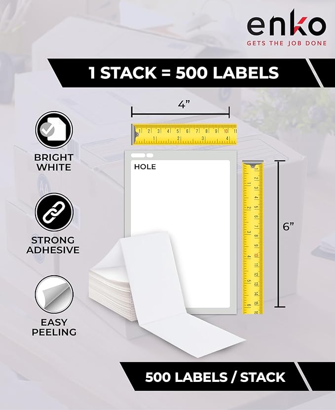 enKo 4 x 6 Thermal Fan Fold Labels Compatible - Image 2