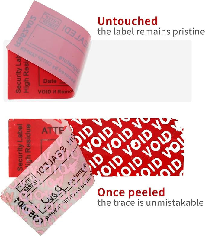 ChtepTamper 100 Pieces Total Transfer Tamper-Evident Stickers Security Labels - Image 3
