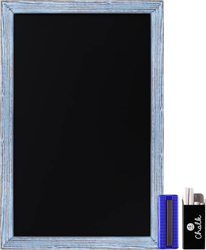 HBCY Creations Rustic Blue Wooden Magnetic Wall Chalkboard, Extra Large Size - Image 9
