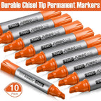 Fuutreo 10 Pack Jumbo Permanent Markers Bulk Large Chisel Tip Permanent Markers - Image 2