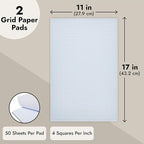 Bright Creations 2 Pack Engineering Graph Paper Pads, 11x17 Quadrille Grid Paper - Image 4