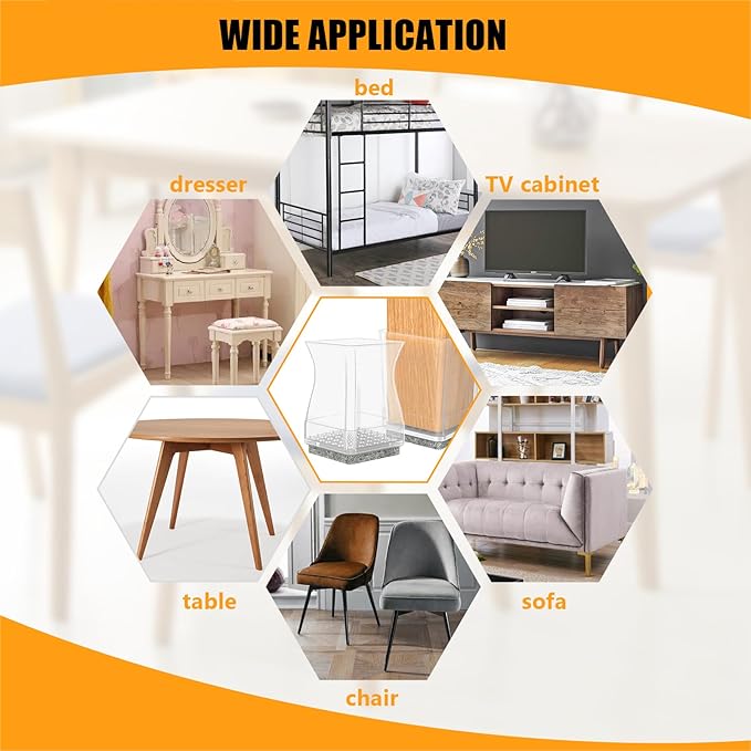 Clear Square Chair Leg Protector - Image 6
