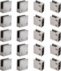 GOSURE 4PCS Adjustable Glass Shelf Bracket, 1/3"-1/2" 304 Stainless Steel