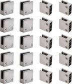 GOSURE 4PCS Adjustable Glass Shelf Bracket, 1/3"-1/2" 304 Stainless Steel