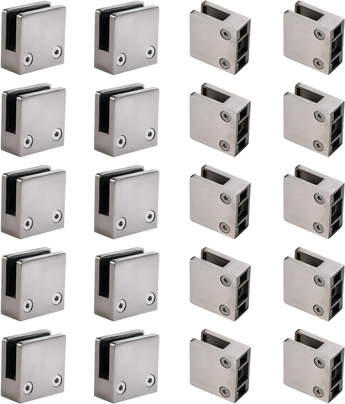 GOSURE 4PCS Adjustable Glass Shelf Bracket, 1/3"-1/2" 304 Stainless Steel