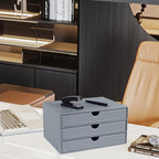 Leather Desk Organizer with 3 Drawers/Tray, Executive Office Supplies Desktop - Image 7