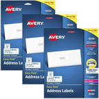 Avery Address Labels for Laser & Inkjet Printers, 300 Labels Per Pack, 3 Packs by Avery