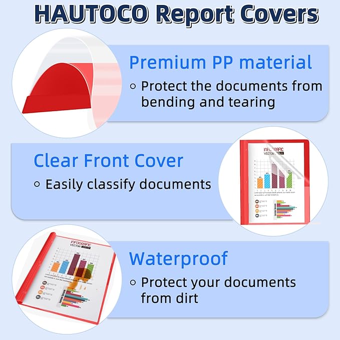 HAUTOCO 30 Pack Plastic Report Covers - Image 5
