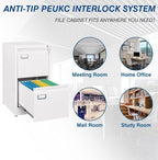 PEUKC 2-Drawer File Cabinet, 16.3" Deep Vertical Filing Cabinet - Image 6