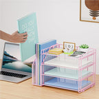 Marbrasse Desk Organizer and Accessories，4-Tier Paper Letter Tray Organizer - Image 5