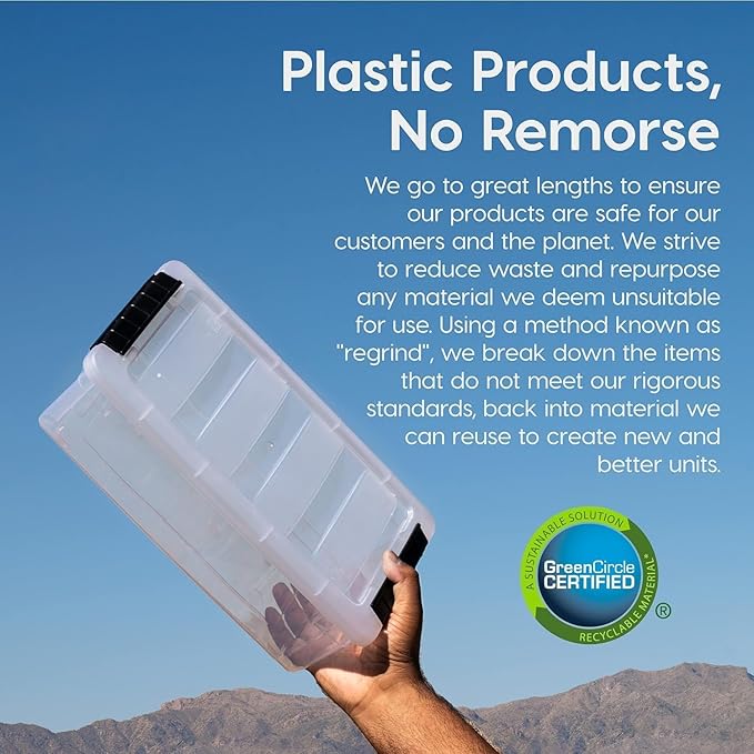 IRIS USA 6 Qt Stackable Plastic Storage Bins - Image 4