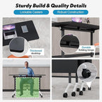 Goakwwuz Conference Room Table, Folding Conference Tables, Thicken Grey Tabletop - Image 8
