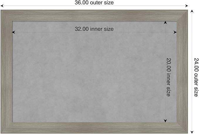 Amanti Art Grey Framed Magnetic Board 24x36 Large Vision Board - Image 2