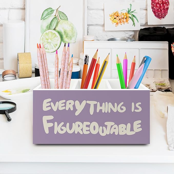 XPH Purple Inspirational Pen Pencil Holder Organizer - Image 2