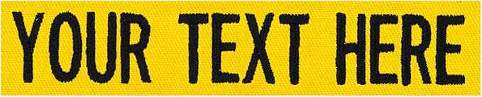 Custom Uniform Name Tapes Solid Colors. Yellow Fabric, 3.5 Inch Hook Fastener by NORTHERNSAFARI
