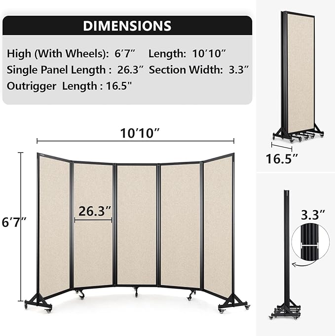 Strongbird Room Partition, Folding Privacy Divider, Office Partition Dividers - Image 5