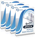 Daofary Acrylic Sign Holder 5 x 7 Inches 4 Pack, Double-Sided Stand up Table by Daofary