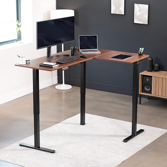 VIVO Electric Corner 63 x 47 inch L-Shaped Standing Desk, Memory Height - Image 2